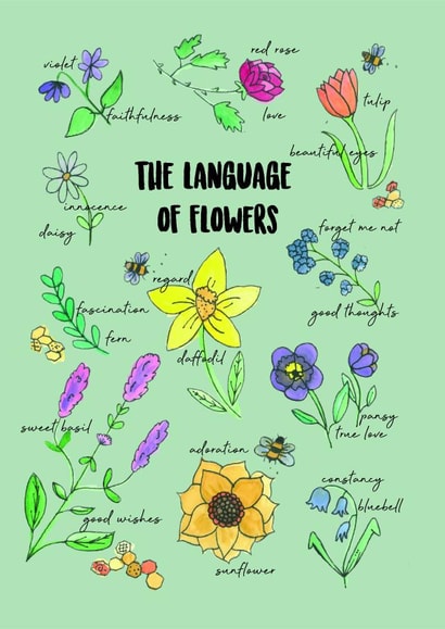 The Language of Flowers just because card created by My Holly House