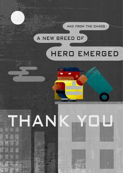Hero Binman Keyworker Thank You Card created by Andy Gregory