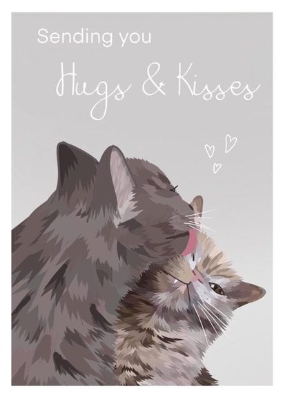 Kitten hugs & kisses card created by Sarah Stephenson