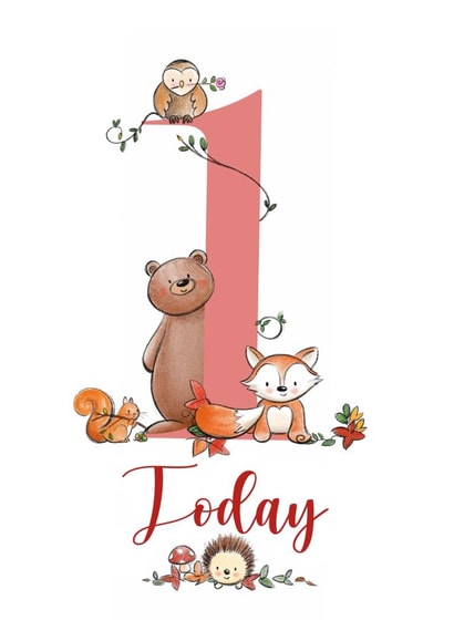 Forest theme 1st Birthday card created by Dani Verbeeten