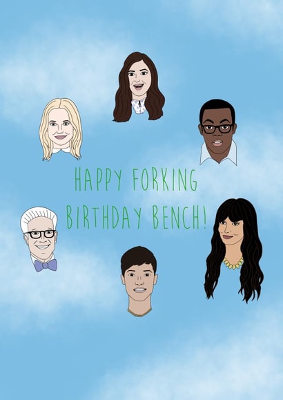 The Good Place Happy Forking Birthday Bench! created by Little Spoon