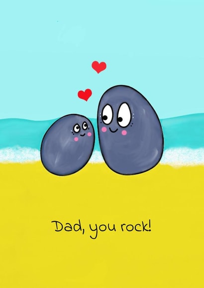 Dad, you rock! Father's Day card created by Quack Animal Art