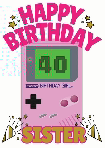 Nintendo 40th Birthday girl Card created by ShortRound888