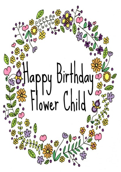 Flower child's birthday card created by Fefe Teale