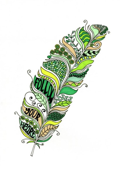 Inspirational feather card created by Fefe Teale