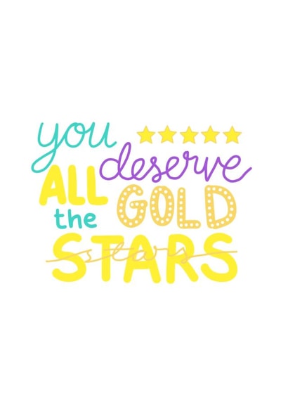 You deserve all the gold stars - congratulations card created by Axel's Playroom