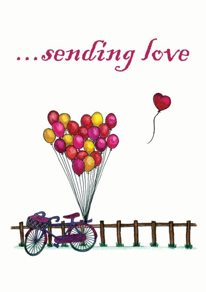 Sending love with balloons Greeting Card created by Celia Hyland