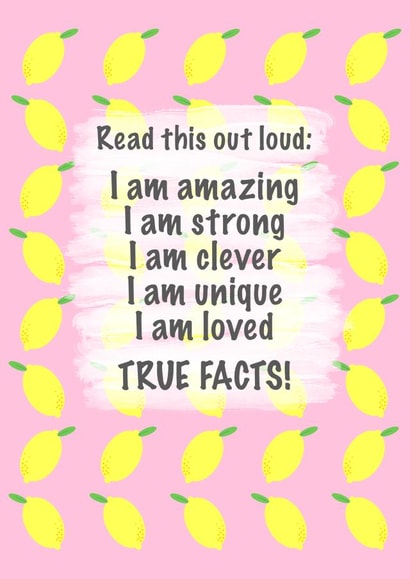 Positive Affirmations Lemons Card created by Jennifer Claire Design