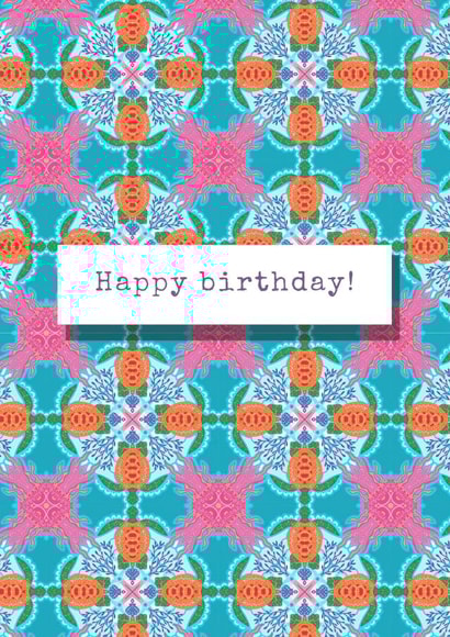 Sea life kaleidoscope Birthday card created by Emily Kate