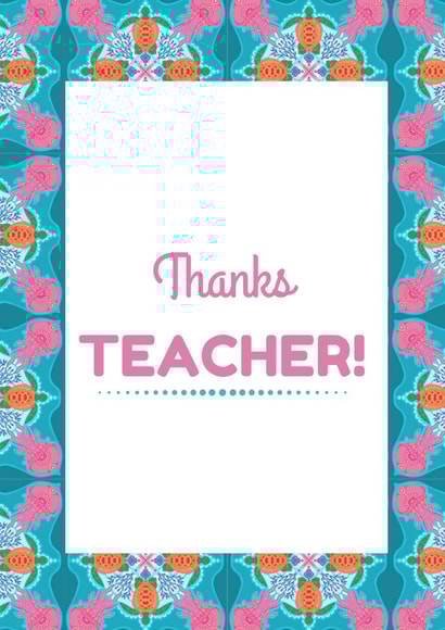 Funky Teacher thank you card created by Emily Kate