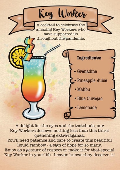 Let’s Celebrate - Key Worker Pandemic Cocktail Birthday Card created by Katy Does Nothing