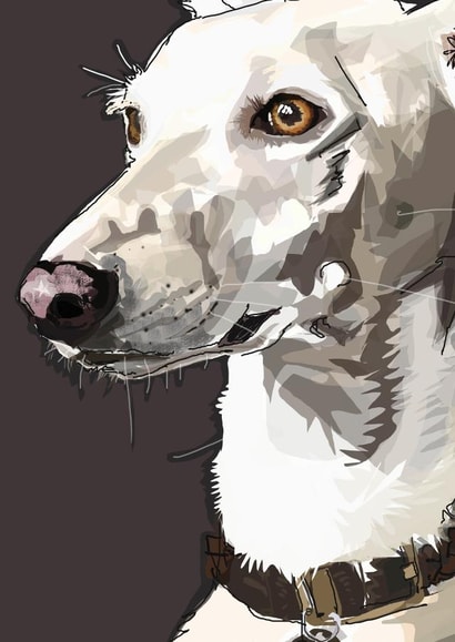Lurcher card  created by Higgledy Pets