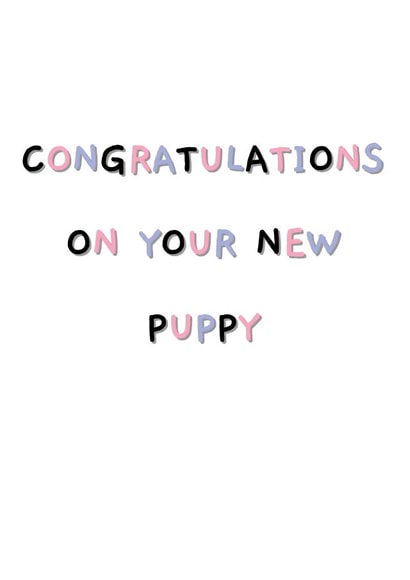 Congratulations on your New Puppy 1000 created by Rambos Packed