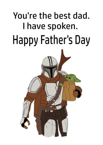 You're the best dad, Mando Father's day card created by A Good Day to Doodle
