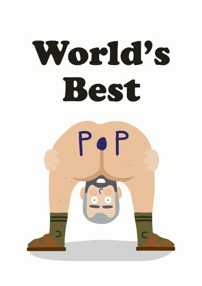 World's Best Pop Cheeky Bum Father's Day Card created by Studio Boketto