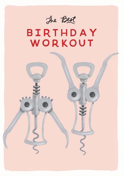 Wine Workout Birthday Card created by Redback Cards
