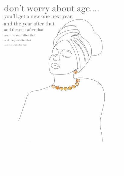 Funny ‘getting old’ birthday card created by The Wanderlustrator