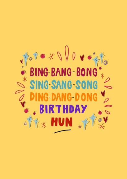 Bing - Bang - Bong Drag race Birthday Card created by Faye Finney