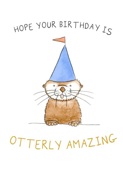 Sea Otter Birthday Card 1001 created by Otterly Madness