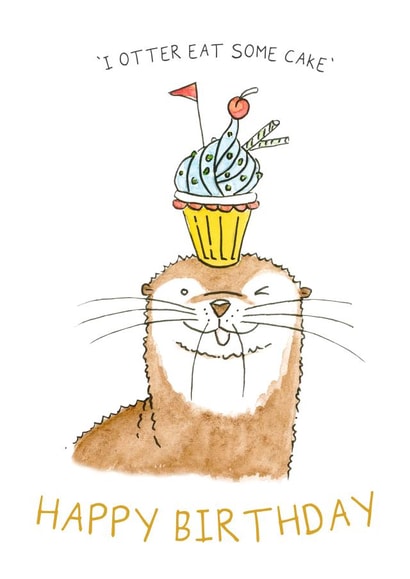 Otter punny Birthday Card created by Otterly Madness