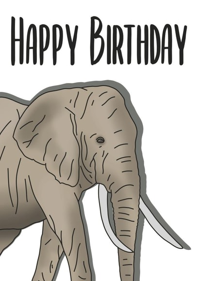 Elephant Birthday Card created by ArtByAmyD