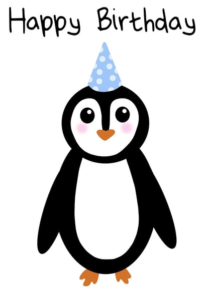 Birthday Penguin created by ArtByAmyD