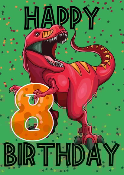 T-Rex Dinosaur 8th Birthday Card created by Love Gifts
