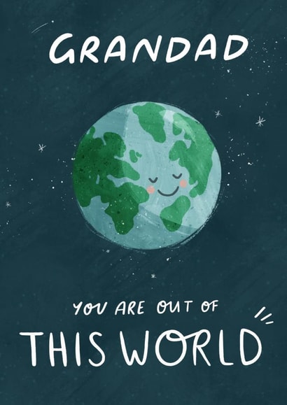 Cosmic Grandad fathers day card created by Pilea Press