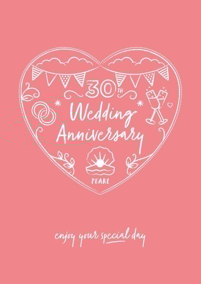 Pretty Pearl Wedding Anniversary Card - 30 Years - Enjoy Your Special Day created by Sharon Armstrong Creative