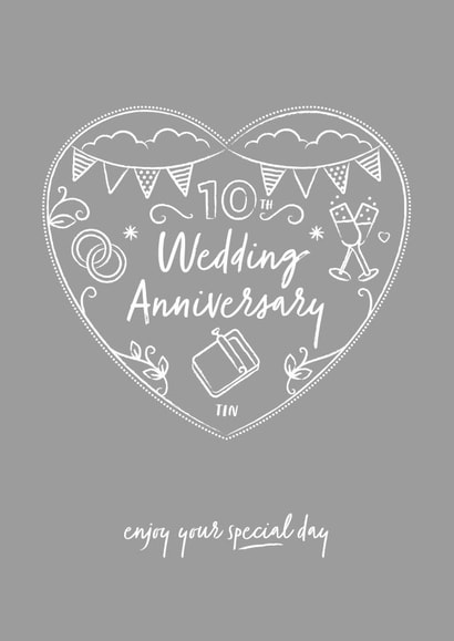Classic Tin Anniversary Card - 10 Years - Enjoy Your Special Day created by Sharon Armstrong Creative