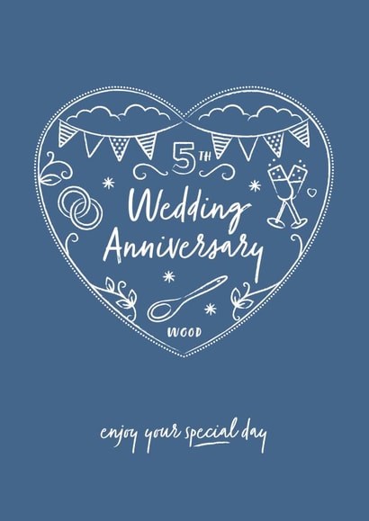 Wood 5th Wedding Anniversary Card created by Sharon Armstrong Creative