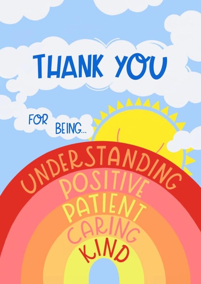 Rainbow and Sunshine Thank You Card created by The Adorned Page