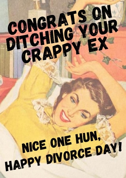 Divorce Congrats card created by Pier 34 Interiors