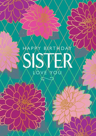 Dahlia Days Sister birthday card created by NEEDL designs