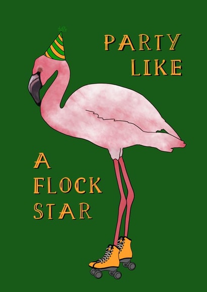 Flock Star Flamingo Card created by Drawing Loft
