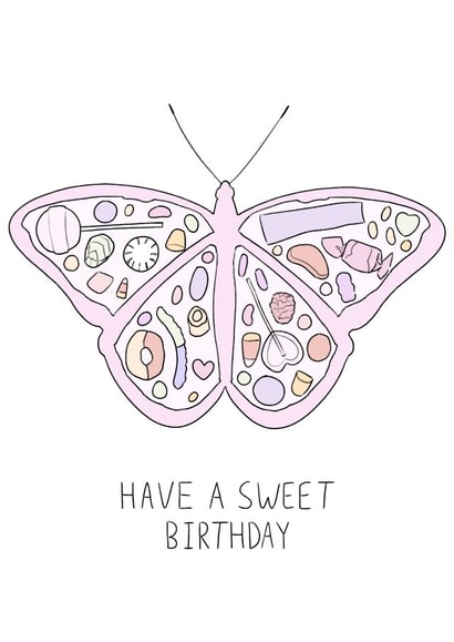 Sweets Butterfly Birthday Card created by Cloudy Sorbet