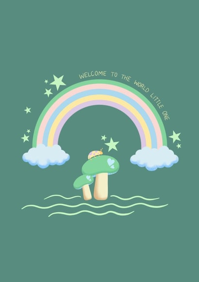 New Baby Magical Rainbow Card created by Miss Mulberry Pie Illustration