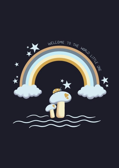 New Baby Rainbow Magical Card created by Miss Mulberry Pie Illustration