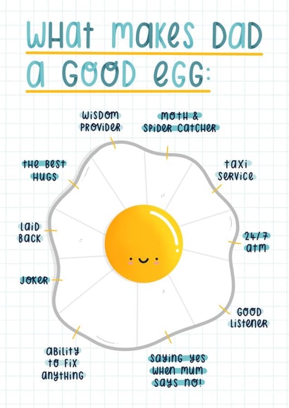 Dad good egg card created by Joanne Hawker