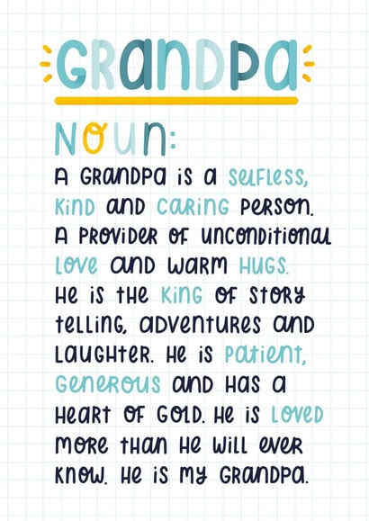 Grandpa Definition Card created by Joanne Hawker