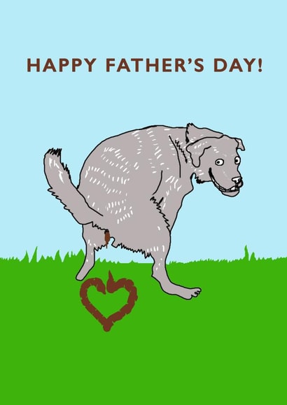 Dog poo heart Father's Day Card created by LIKKS Greeting Cards