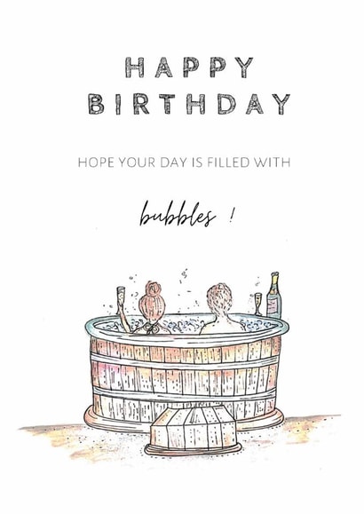 Fun Birthday Card - Bubbles - Prosecco created by doodlepuds