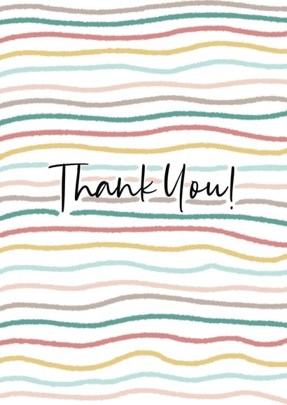 Classic Thank You Card - Rainbow Stripes created by Papella Designs