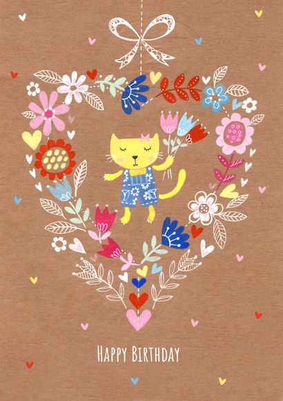 Birthday Cat card created by Lindsay loves to draw