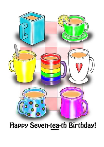 Happy Seven-tea-th Birthday created by Nick Le Sueur Designs