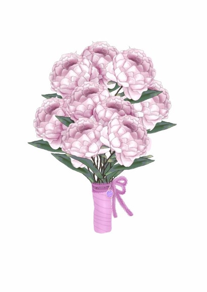 Anniversary pink bouquet created by JeJu Studio