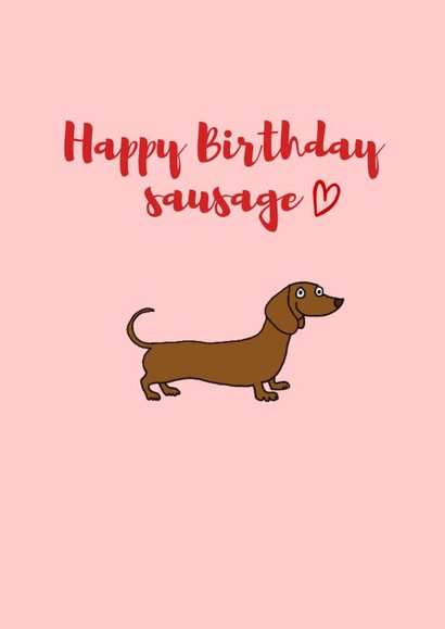 Cute sausage dog birthday card created by Amy (Hedgecards)
