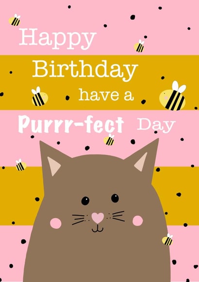 Pur-fect Day Cat & Bees Birthday card created by Penny Belle