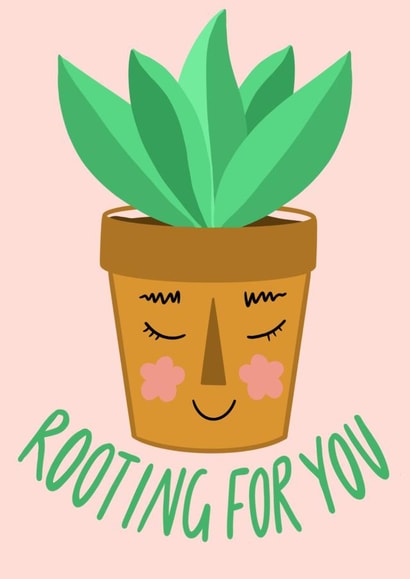 Rooting for you succulent card created by Phoebe Harris