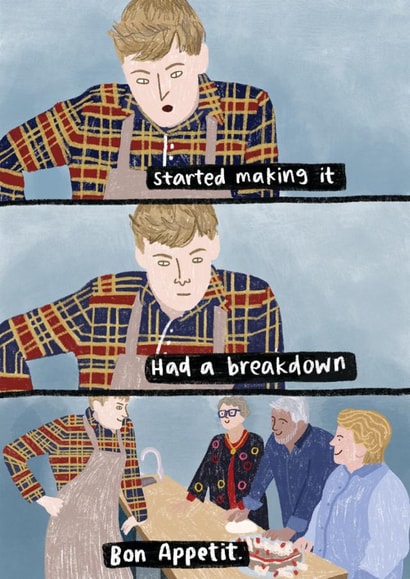 Great British Bake Off Bon Appetit Meme - Birthday Card created by skeletondraw